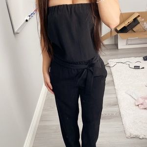 Ann Taylor Loft Black Strapless Jumpsuit